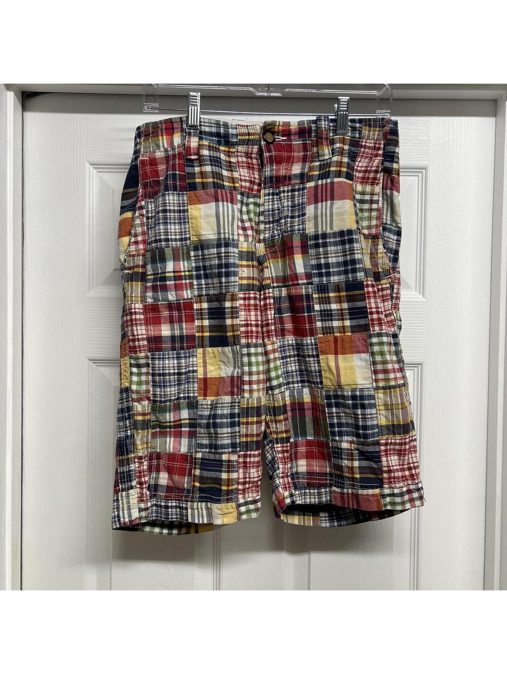 Gap Plaid Rugged Shorts Tartan Shorts Baggy Loose Flat Front Y2K Sz. 30X13